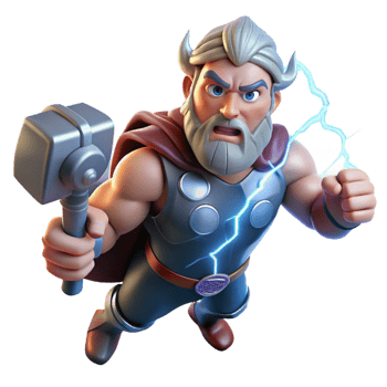 vibrant abstract Thor the Norse God of Thunder Wielding original png