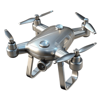 extraordinary artistic Silver Drone with Camera Transparent Background original png