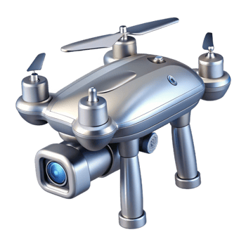 stunning abstract Silver Drone with Camera Transparent Background premium png
