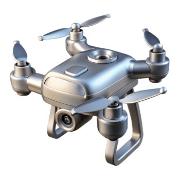 magnificent contemporary Silver Drone with Camera Transparent Background high resolution png