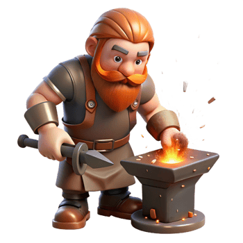 wonderful traditional A Stoic Dwarf Blacksmith Forging a Magica png