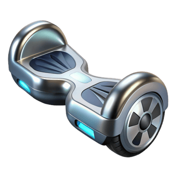 stunning vintage Silver Hoverboard with Futuristic Design Isolated professional png