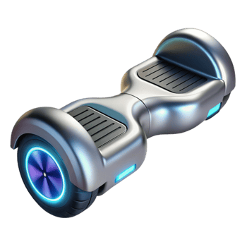 beautiful classic Silver Hoverboard with Led Lights Isolated premium png