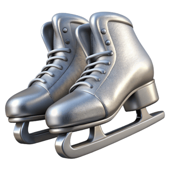 magnificent classic Silver Ice Skates Blades Close Up Cutout high quality png