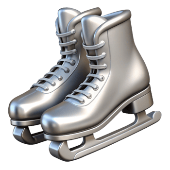 beautiful classic Silver Ice Skates Blades Close Up Cutout png