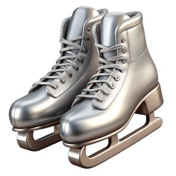 impressive creative Silver Ice Skates Blades Close Up Cutout high quality png