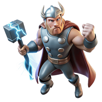 vibrant vintage Thor Wielding Mjolnir Summoning Lightn professional png