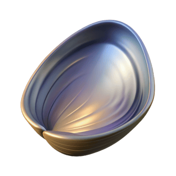 serene creative Single Mussel Shell Cutout Transparent Background original png
