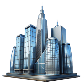 magnificent modern A Glass and Steel Skyscraper Reflecting Th high quality png