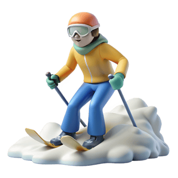 beautiful artistic Skier Leaving Tracks in Fresh Powder authentic png