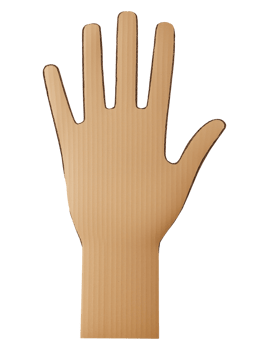 Cardboard hand isolated on a transparent background png