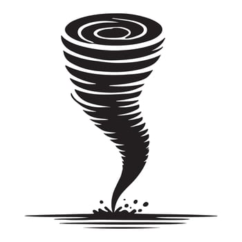 Black and White Tornado Illustration Powerful Weather Design vector