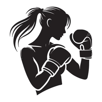 Female Boxing Silhouette Illustration Empowering Women in Combat Sports vector