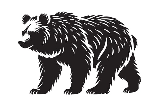 Powerful Bear Silhouette An Emblem of Strength and Wild Nature vector