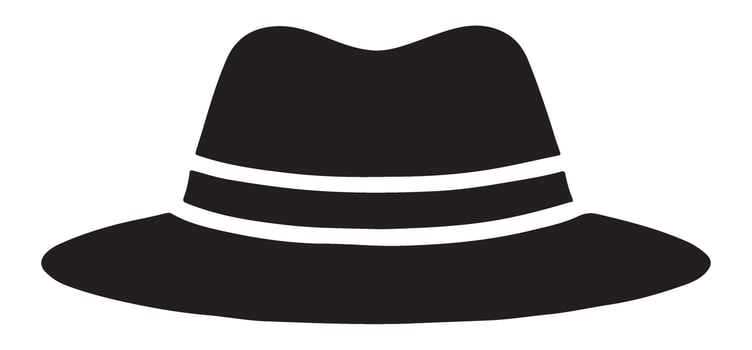 Classic Silhouette Fedora Hat Graphic Elegant Accessory Design vector
