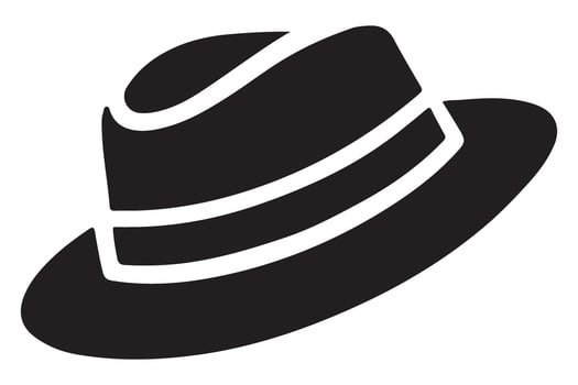 Silhouette Fedora Hat Illustration for Style and Fashion Design Projects vector