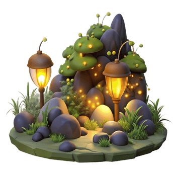 serene vintage A Swarm of Fireflies Illuminating a Dark original png