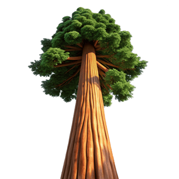 elegant minimalist A Giant Sequoia Tree Reaching Towards the S png