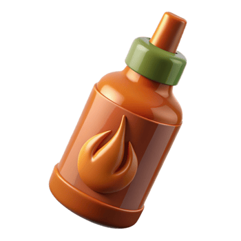 serene minimalist Small Batch Hot Sauce Bottle with Flames Cutout exclusive png