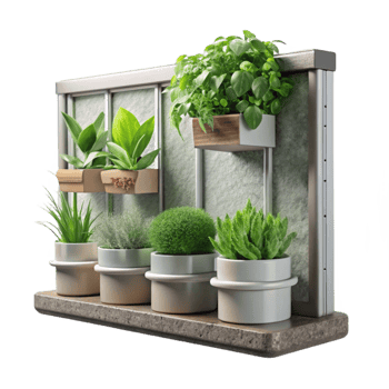 beautiful vintage Small Vertical Garden for Balcony Transparent Background Space Saving detailed png