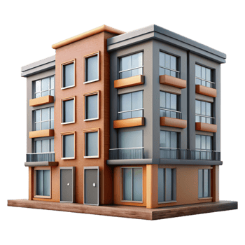 impressive contemporary Smart Apartment Building Facade Transparent Background professional png