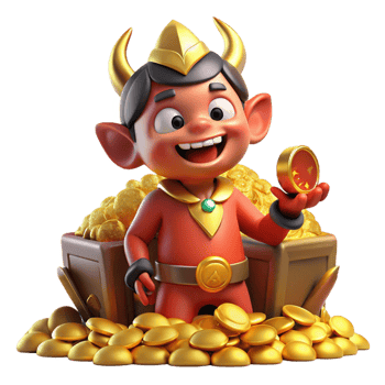 serene minimalist A Mischievous Imp Hiding Amongst a Pile O genuine png