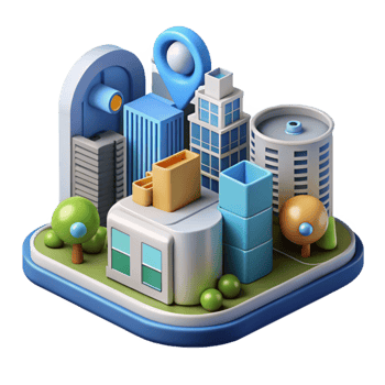 vibrant contemporary Smart City Data Management Icon Cutout detailed png