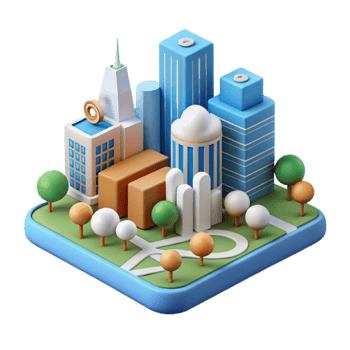 magnificent artistic Smart City Data Stream Visualization Isolated high quality png
