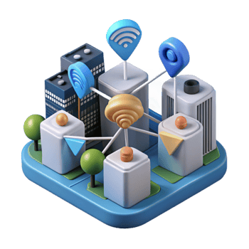 dramatic minimalist Smart City Sensor Network Diagram Cutout genuine png