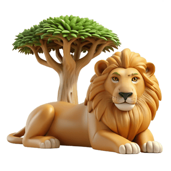 wonderful rustic A Regal Lion Resting in the Shade of a Ba exclusive png