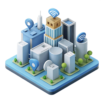 elegant contemporary Smart City Technology Concept Diagram Cutout png