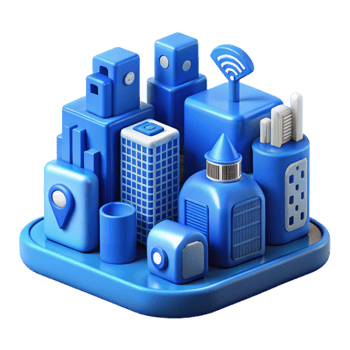 wonderful traditional Smart City Technology Icons Set Blue Transparent Background high quality png