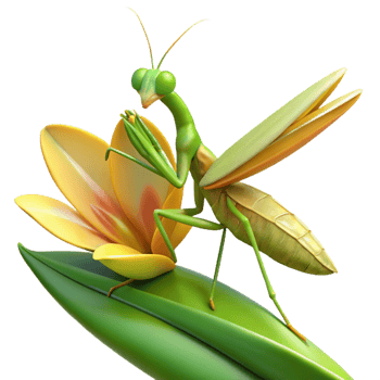stunning contemporary A Praying Mantis Perched on a Flower Mac png