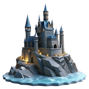 wonderful classic A Haunted Castle Perched on a Cliff Overl professional png