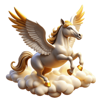 serene traditional A Majestic Pegasus Soaring Through the Cl original png