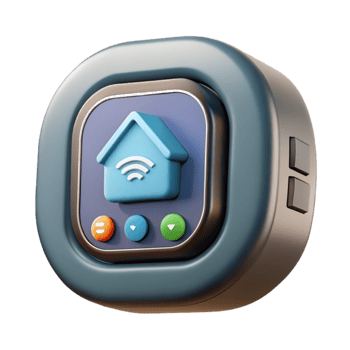 serene vintage Smart Home Hub Front View with Touchscreen Isolated png