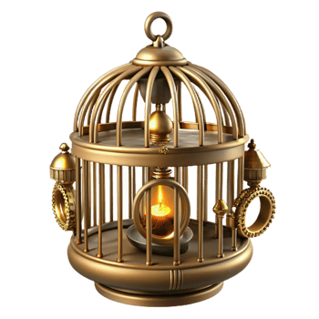 magnificent traditional A Steampunk Birdcage with Intricate Brass genuine png