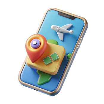 stunning contemporary Smartphone with Travel App Transparent png