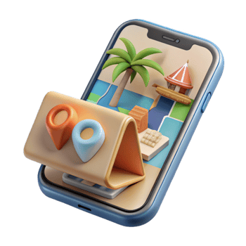 serene rustic Smartphone with Travel Blog Open Cutout on Transparent Background high resolution png