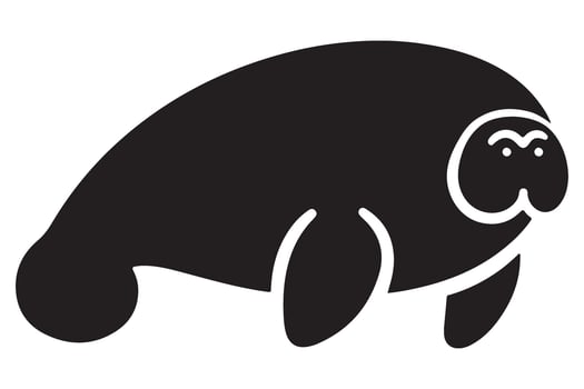 Cute Manatee Illustration for Kids Projects and Marine Designs vector