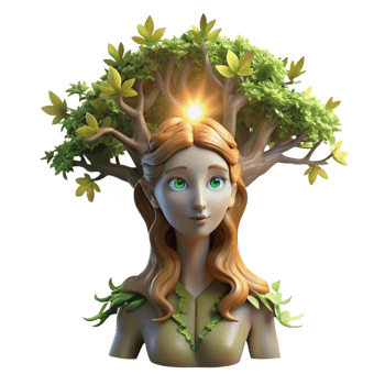 wonderful artistic A Serene Dryad Emerges from an Ancient Oa png