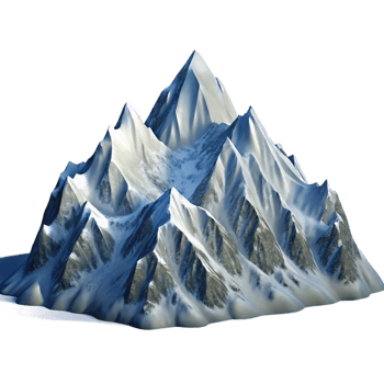 impressive abstract Snow Covered Mountain Range Panorama Cutout high resolution png