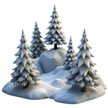 magnificent rustic Snow Covered Pine Trees Winter Scene Cutout authentic png