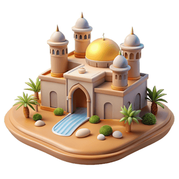 wonderful classic Moorish Palace in a Desert Oasis high quality png