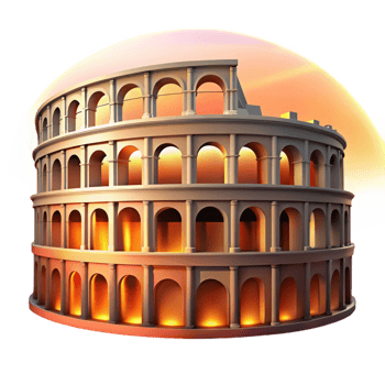 impressive modern A Roman Colosseum Dramatic Sunset Light authentic png