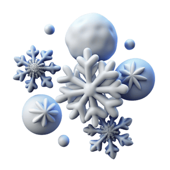 dramatic minimalist Snowflakes Falling Isolated on Transparent Background genuine png