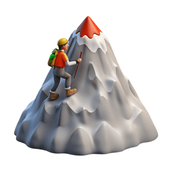 dramatic minimalist Snowy Mountain Peak with Clear Sky Transparent authentic png