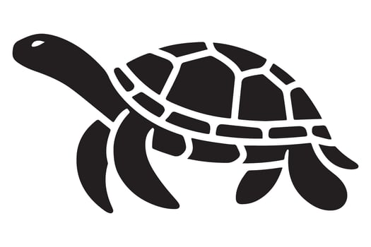 Swimming Sea Turtle Silhouette Artwork for Creative Marine Design vector