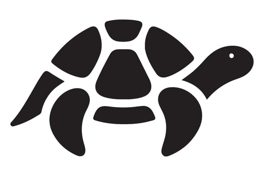 Simple Turtle Silhouette Illustration Sea Life Conservation Theme vector