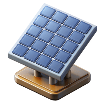 vibrant vintage Solar Panel Array Isometric View Isolated detailed png